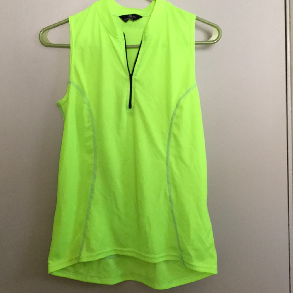 Canary cycling shirt neon yellow. Size M